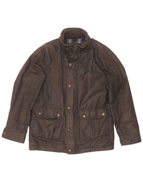 Crew Clothing Chaqueta de algodón encerado para hombre UK 38 Medium Black Cotton
