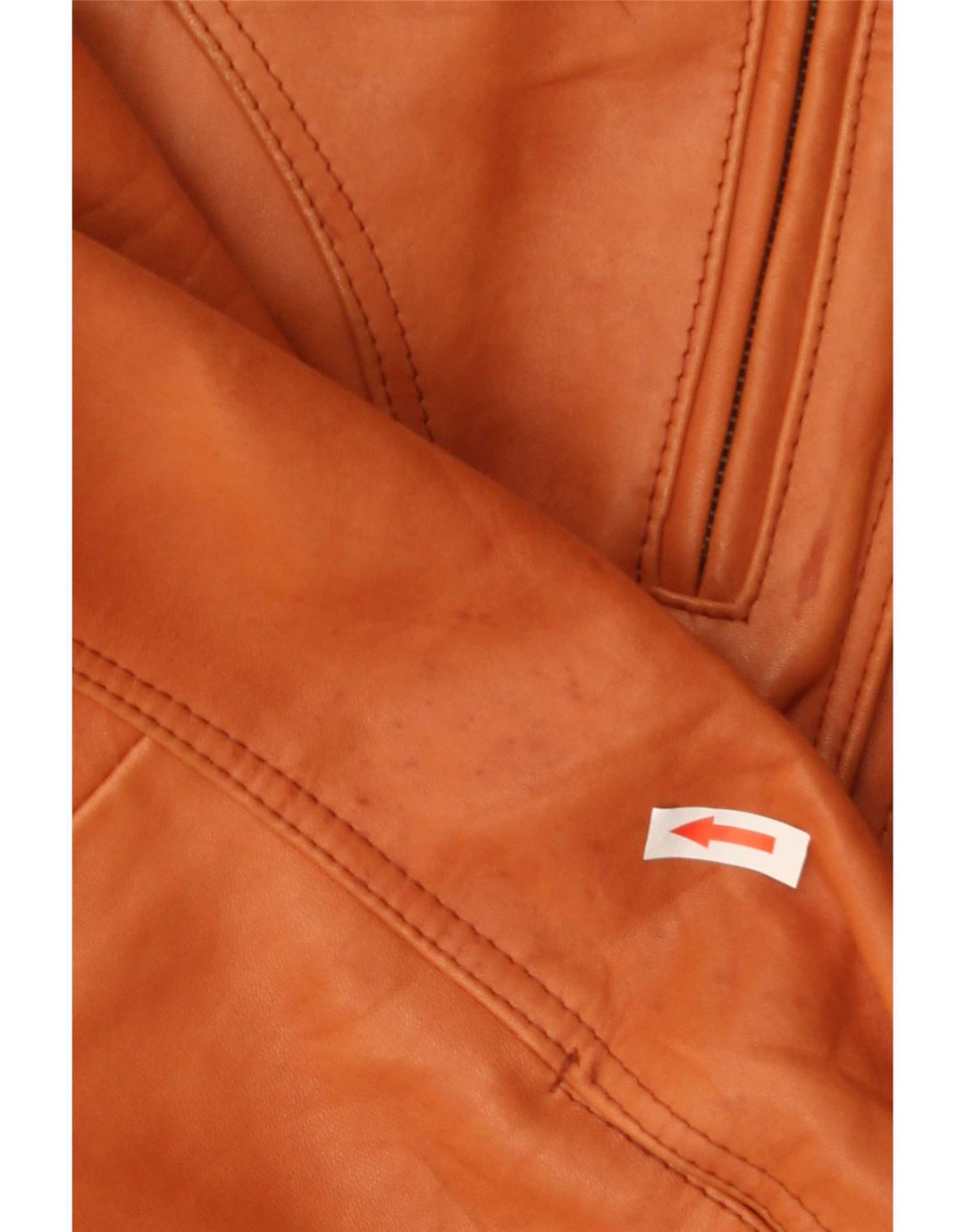 Chaqueta de cuero vintage para hombre IT 50 marrón grande