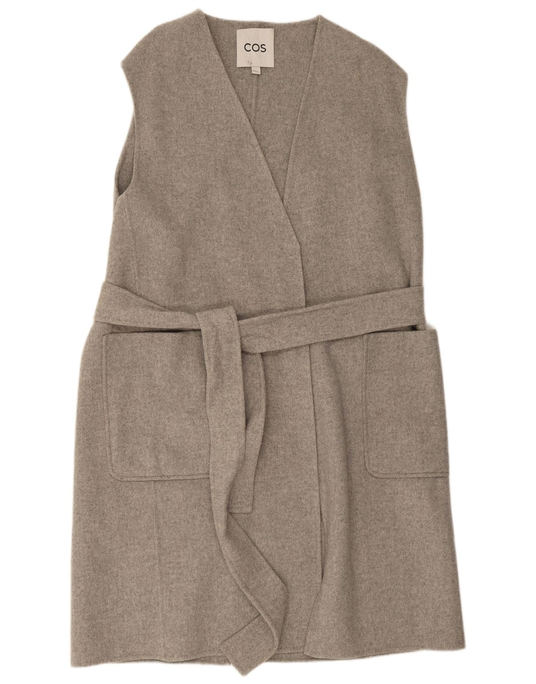 Chaleco largo extragrande para mujer Cos UK 14 Lana gris medio