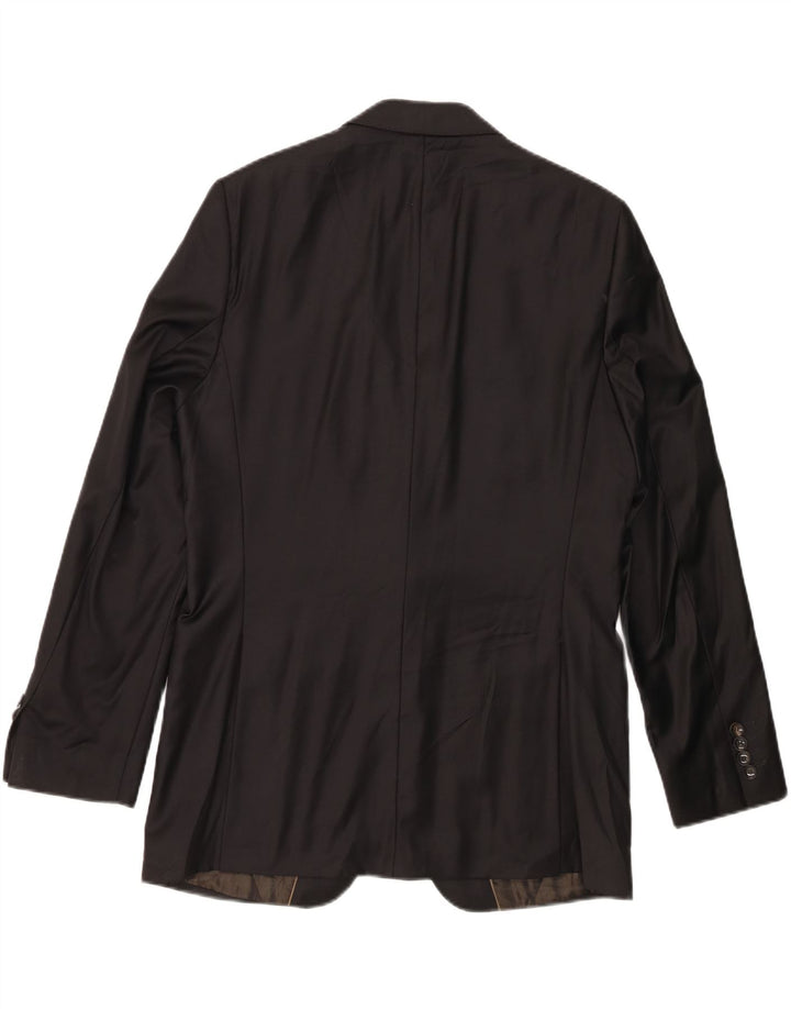 Zara Mens Classics Chaqueta Blazer De 2 Botones EU 50 Mediano Lana Negra
