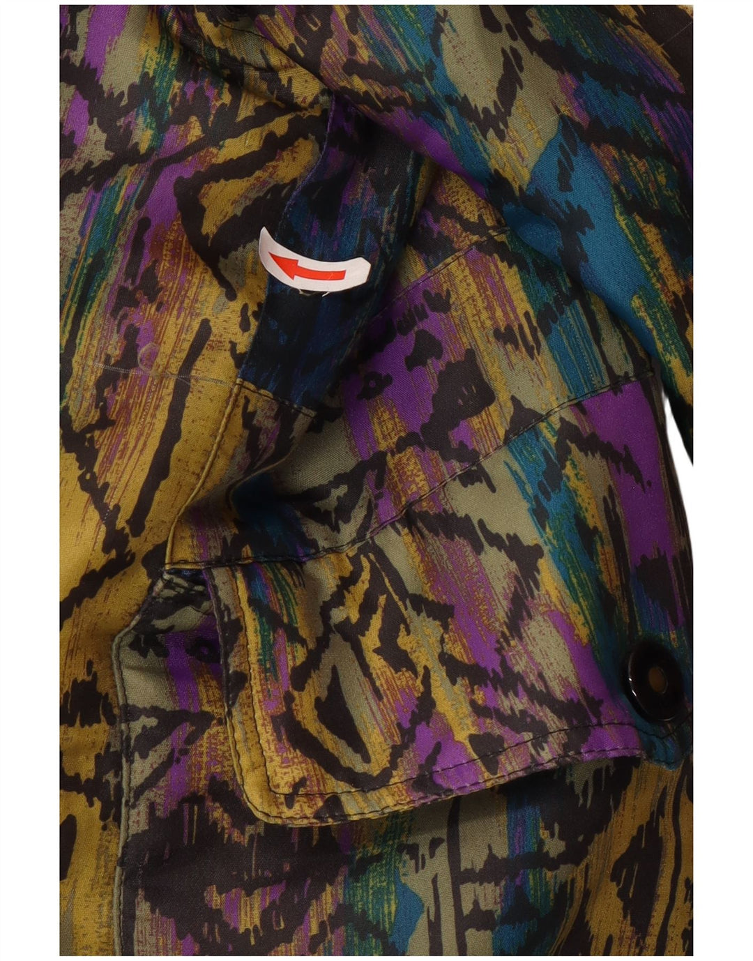 Vintage mujer cortavientos chaqueta EU 40 medio multicolor geométrico