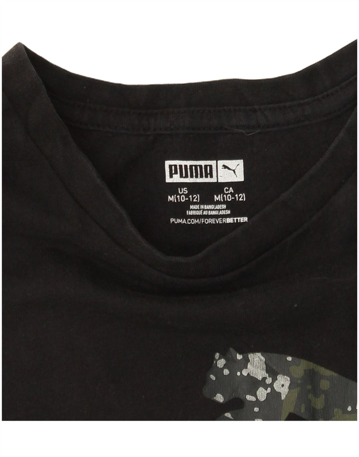PUMA Camiseta gráfica para niña 10-11 años Mediana Negra