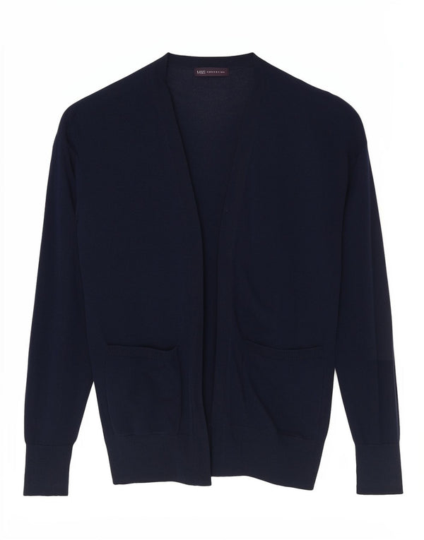 Marks & Spencer Suéter tipo cárdigan abierto largo para mujer UK 6 XS Azul marino