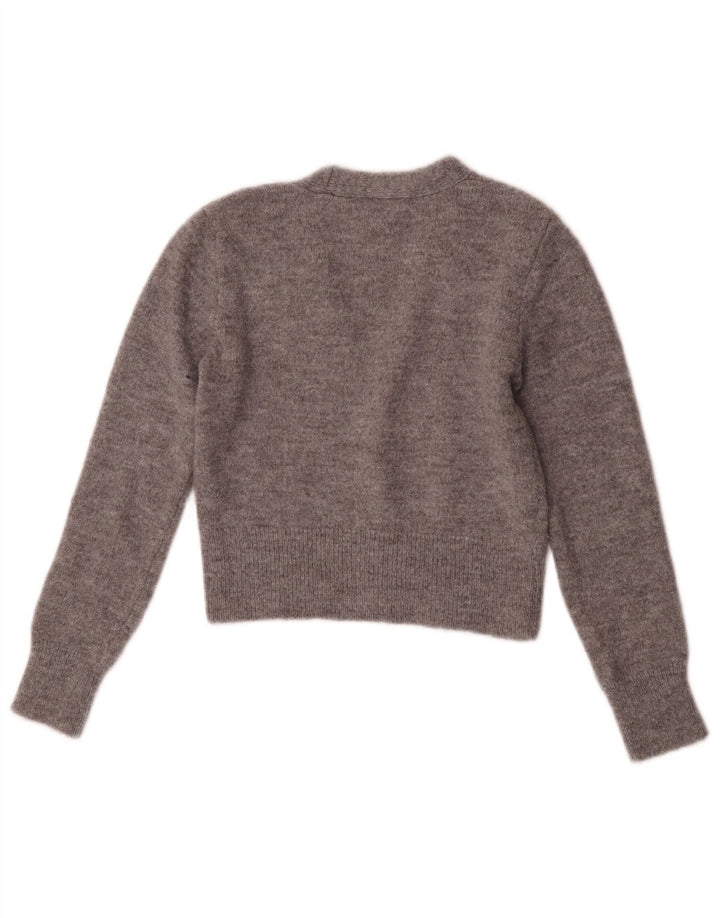 Zara Mujer Crop Cardigan Suéter UK 8 Small Gris