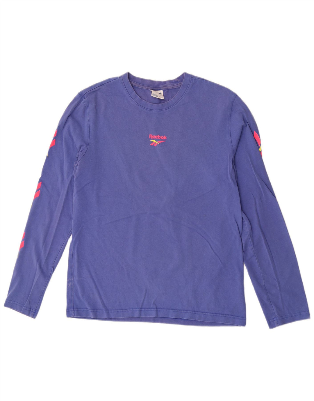 Reebok Top gráfico de manga larga de algodón morado medio para hombre