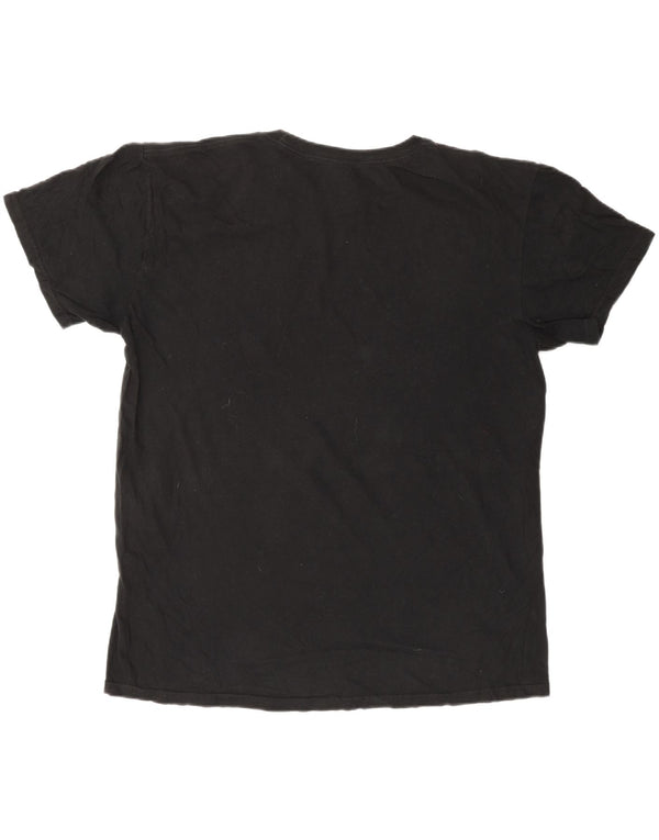 QUIKSILVER Camiseta gráfica Hawaii de ajuste regular para hombre Top grande de algodón negro