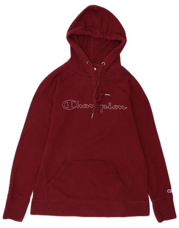 Champion Sudadera con capucha gráfica para mujer UK 10 Small Borgoña Algodón