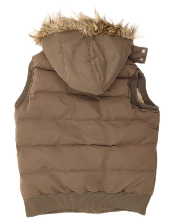 Chaqueta acolchada con capucha para mujer Fat Face UK 44 Poliéster caqui medio