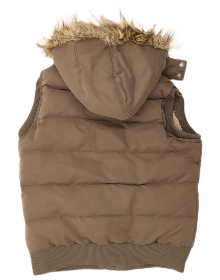 Chaqueta acolchada con capucha para mujer Fat Face UK 44 Poliéster caqui medio