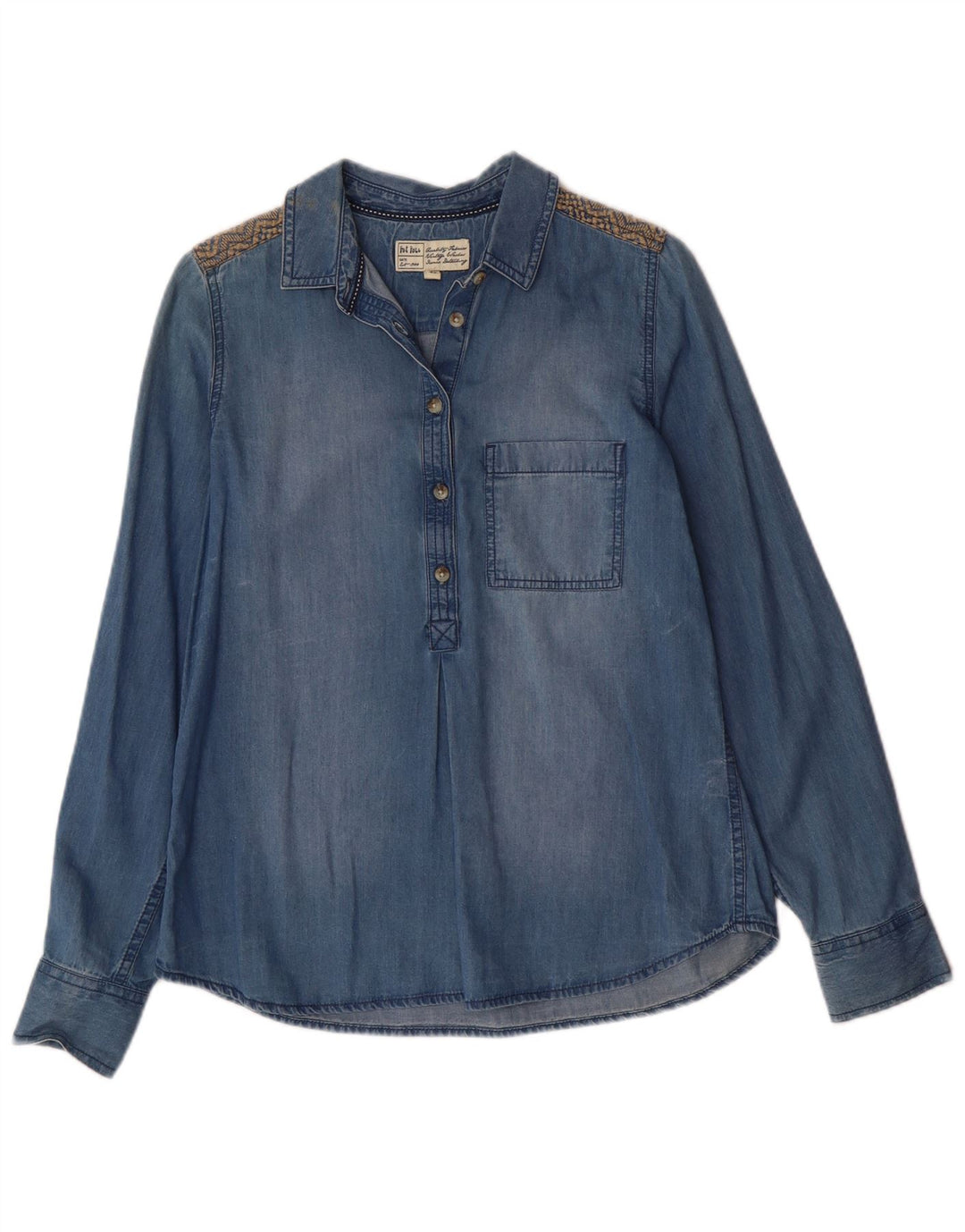 Camisa tipo jersey de mezclilla para mujer de Fat Face UK 40 Azul medio Algodón Bohemio