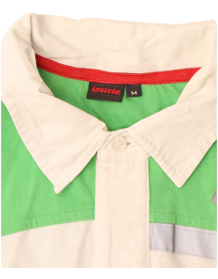INVICTA Polo para hombre de algodón color block verde medio