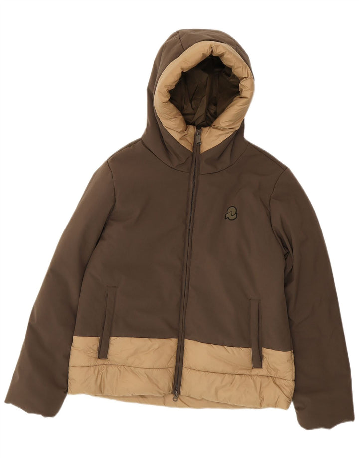 Chaqueta acolchada con capucha para mujer Invicta UK 44 Marrón medio Colorblock