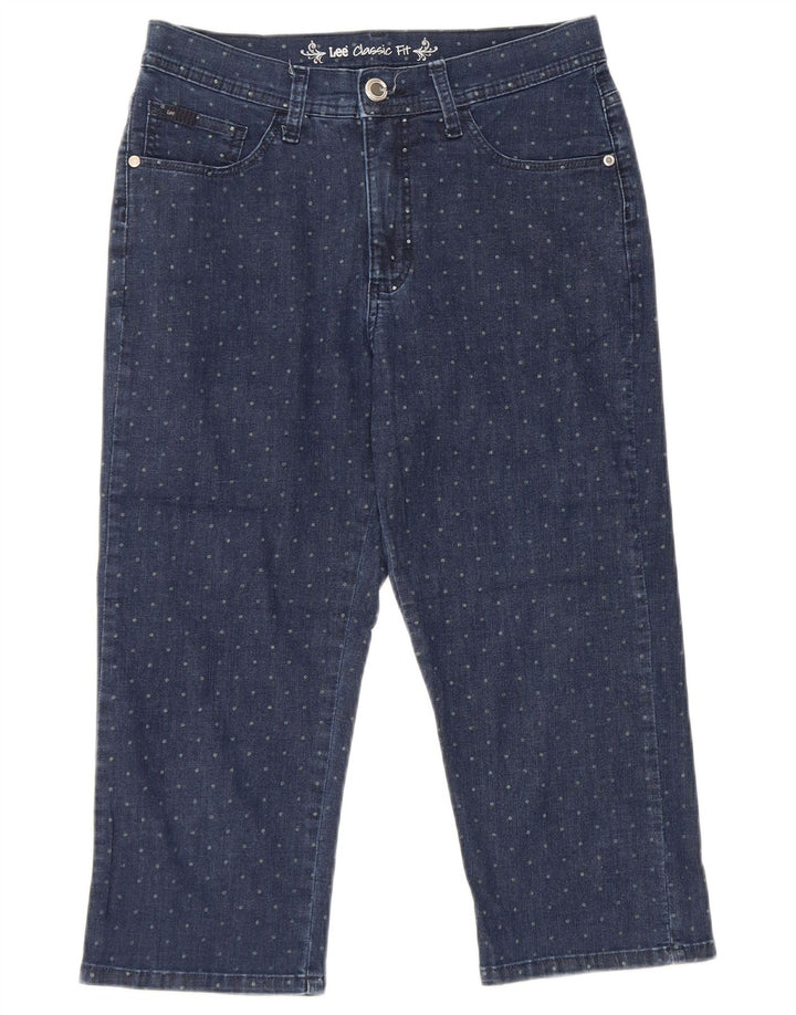LEE Jeans Capri de Ajuste clásico para Mujer US 6 Medium W28 L19 Azul Marino Manchado