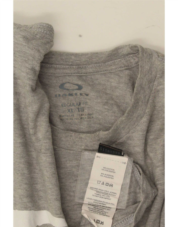 Oakley Hombre Regular Fit Graphic Top Manga Larga XL Algodón Gris