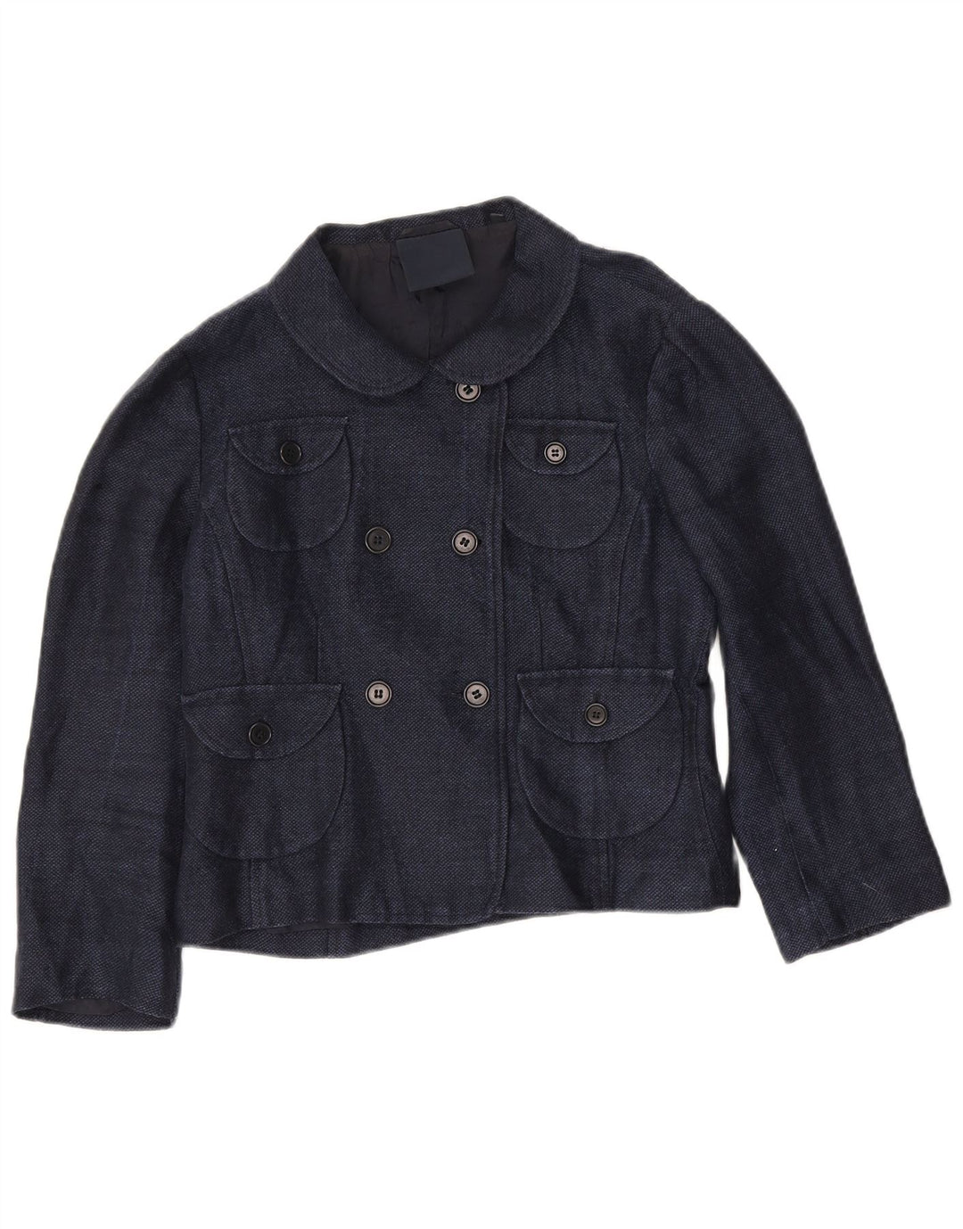 Aspesi Chaquetón de manga 3/4 para mujer IT 40 Small Blue Linen