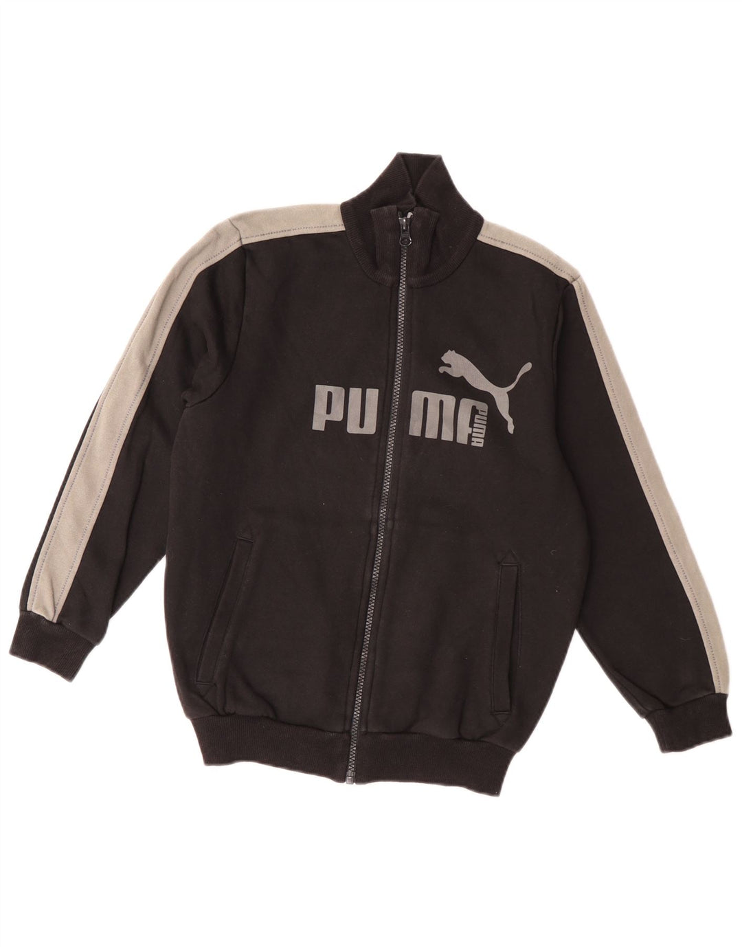 Puma Chaqueta de chándal con gráfico gráfico para niños 9-10 años Bloque de Color Negro