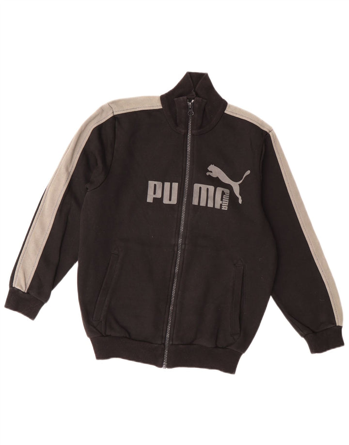 Puma Chaqueta de chándal con gráfico gráfico para niños 9-10 años Bloque de Color Negro