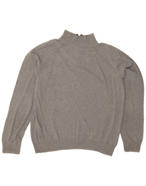 TIMBERLAND Suéter tipo jersey con cuello y cremallera de ajuste regular para hombre XL Gris