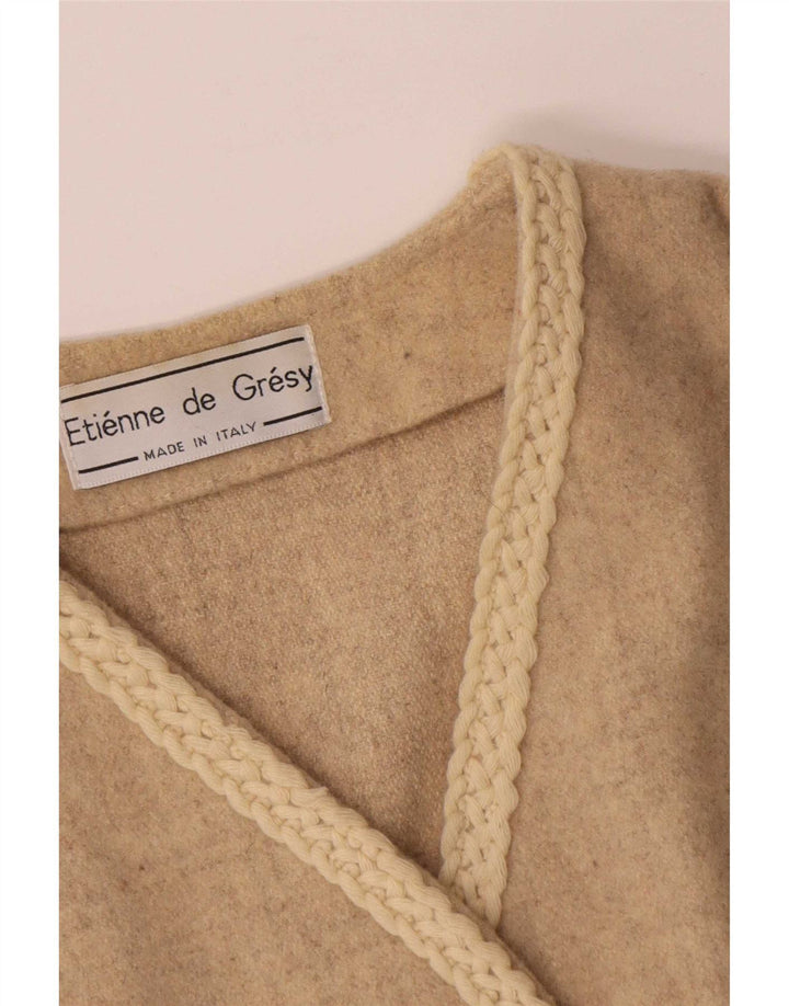 Chaleco vintage para mujer UK 44 Lana beige mediana