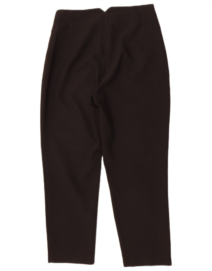 Zara Mujer Pantalón De Traje Cónico Grande W30 L27 Poliéster Negro