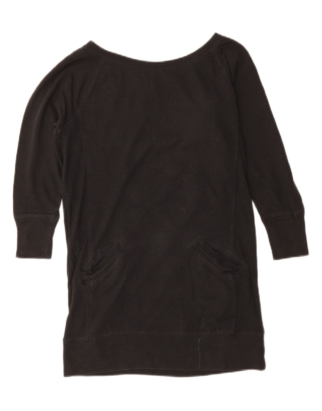MOSSIMO Womens Longline 3/4 Sleeve Sweatshirt Jumper UK 10 Small Black Vintage Mossimo and Second-Hand Mossimo from Messina Hembry 
