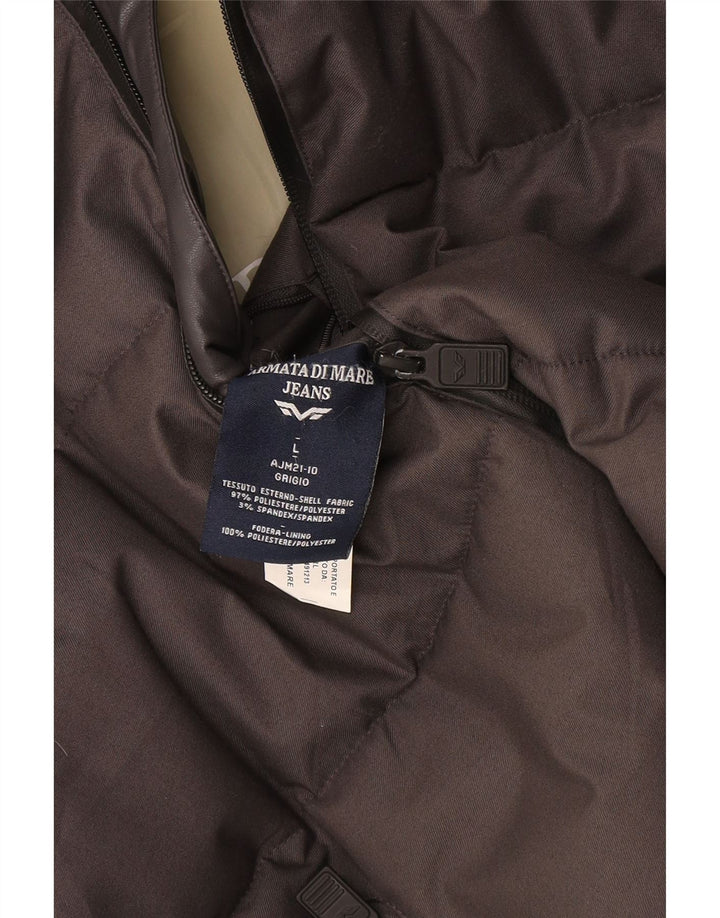 Armata Di Mare Chaqueta acolchada con capucha para hombre UK 40 Poliéster gris grande