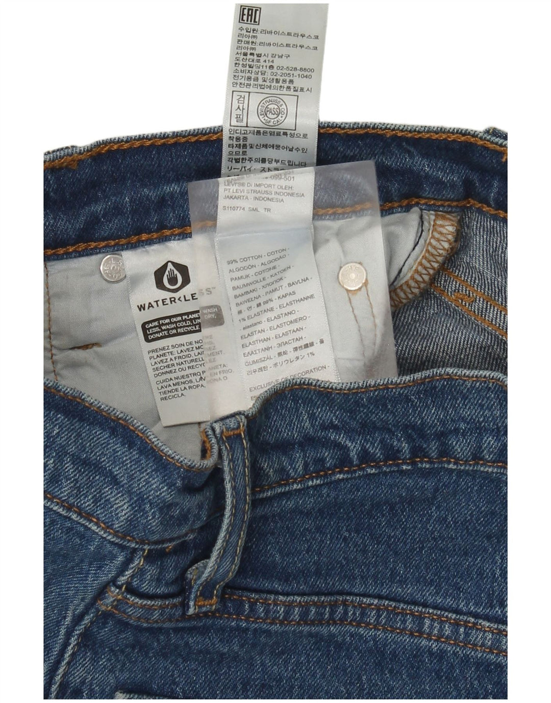 Vaqueros Levi's Mujer 501 Rectos W25 L26 Algodón Azul