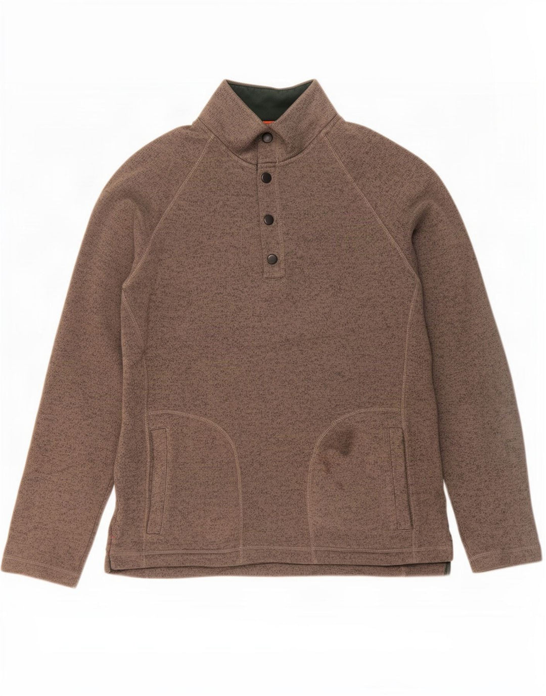 John Lewis - Sudadera con cuello y botones para hombre, talla grande, poliéster moteado gris