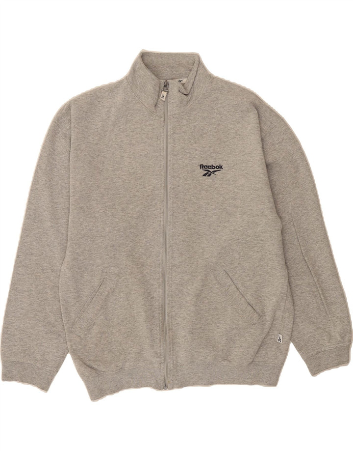 REEBOK Mens Tracksuit Top Jacket Small Grey Cotton Vintage Reebok and Second-Hand Reebok from Messina Hembry 