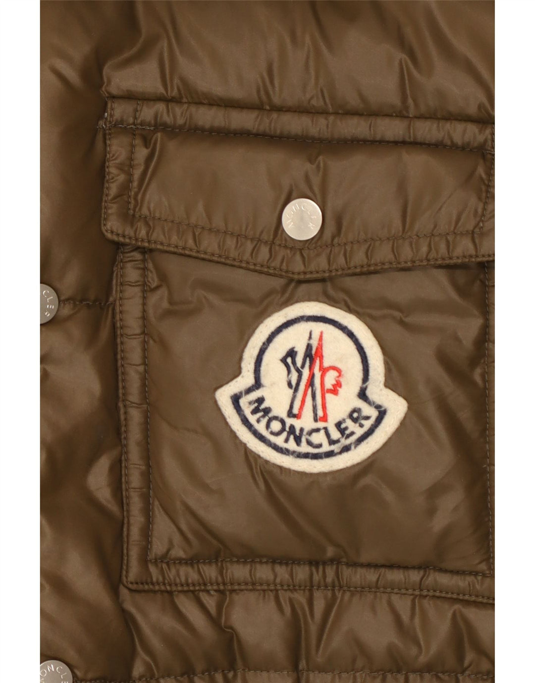 Moncler Chaqueta acolchada con capucha gráfica para hombre Talla 5 2XL Poliamida caqui