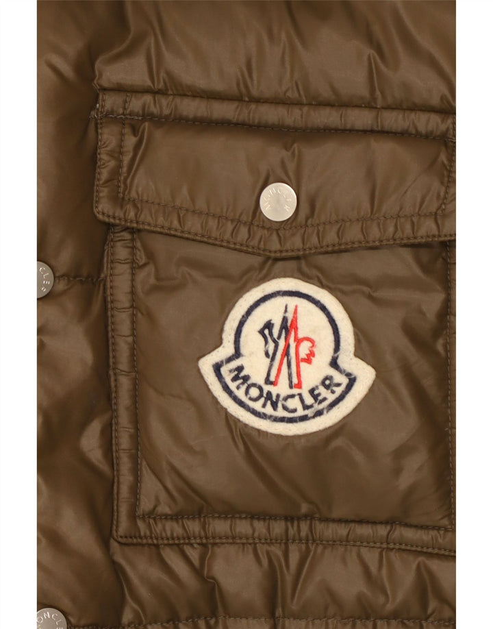 Moncler Chaqueta acolchada con capucha gráfica para hombre Talla 5 2XL Poliamida caqui
