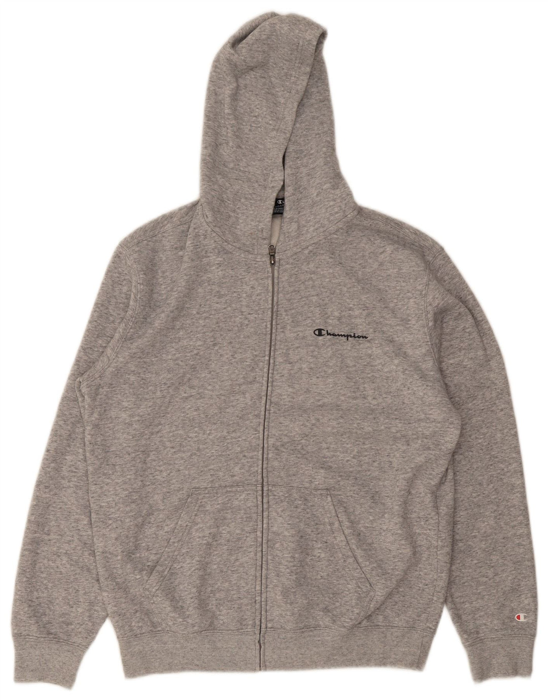 Champion Sudadera Con Capucha Y Cremallera Para Hombre Grande Gris Moteado