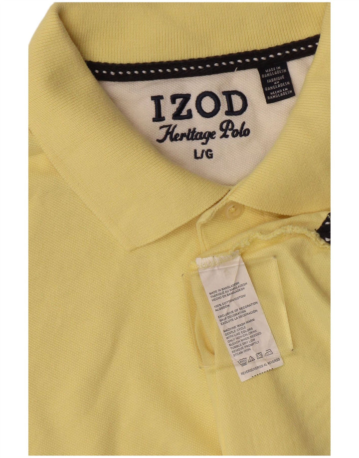 Izod Polo Hombre Grande Amarillo Algodón