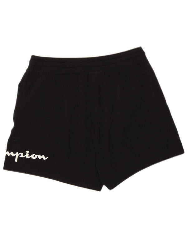 Champion Shorts deportivos gráficos para mujer UK 12 Medium Black Cotton