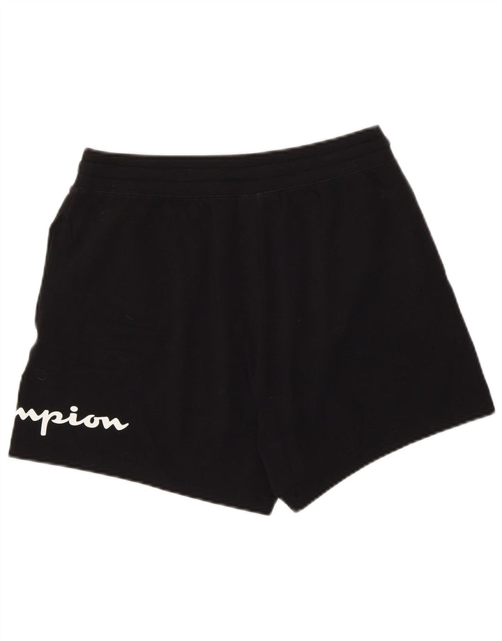 Champion Shorts deportivos gráficos para mujer UK 12 Medium Black Cotton