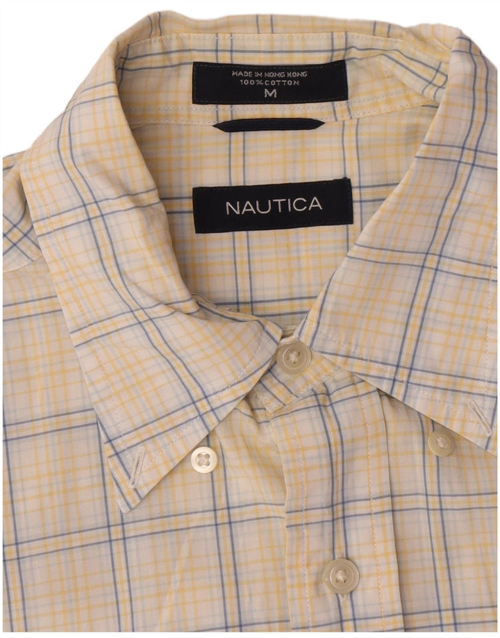 Camisa Nautica Hombre Algodón Cuadros Amarillo Mediano