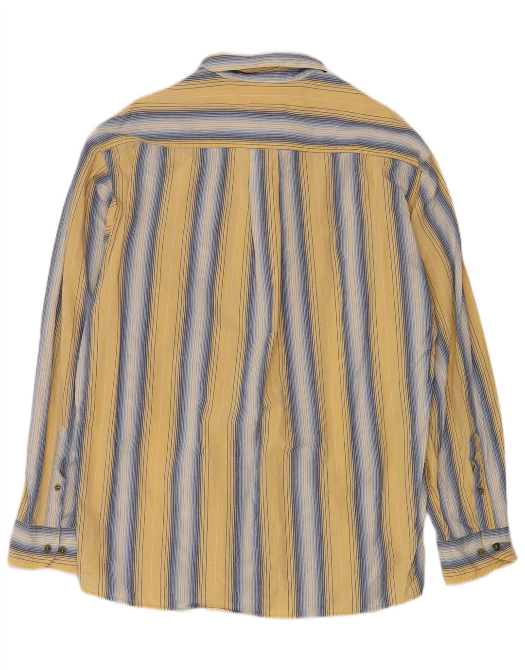 VINTAGE Camisa de hombre grande de algodón a rayas amarillas