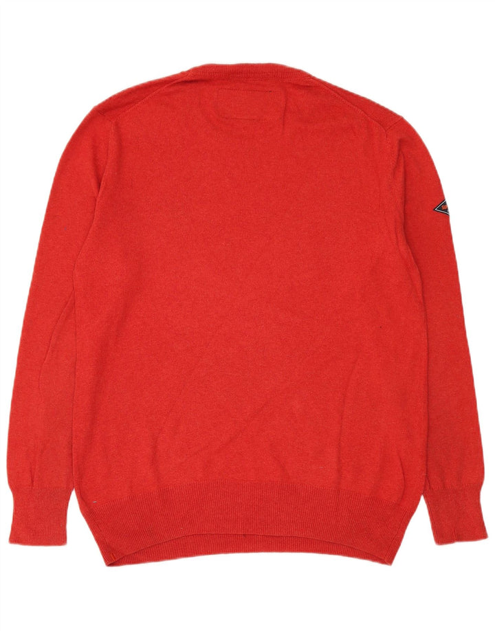 Superdry Jersey De Cuello Redondo Para Hombre Jersey De Algodón Rojo Grande