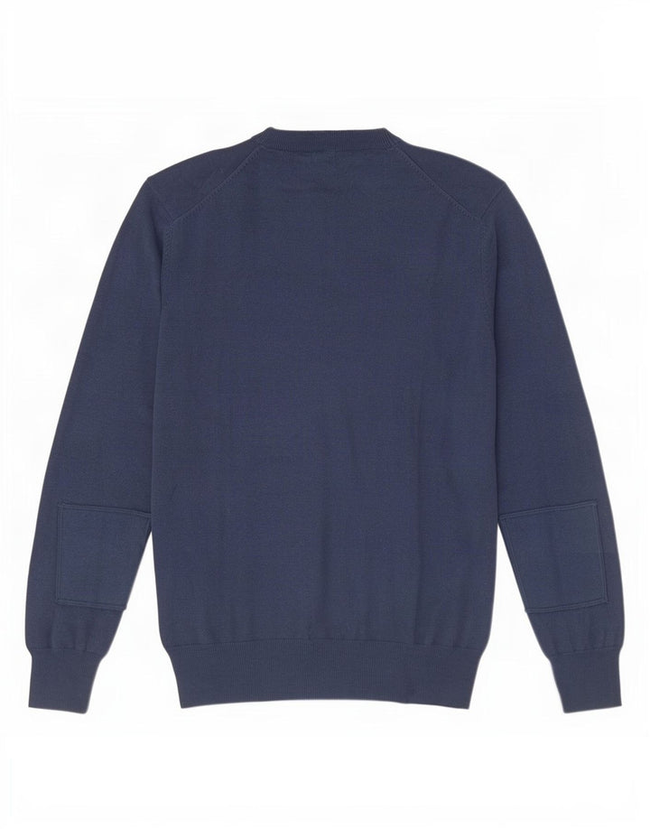 Avirex - Jersey con cuello en V para hombre, talla grande, algodón azul