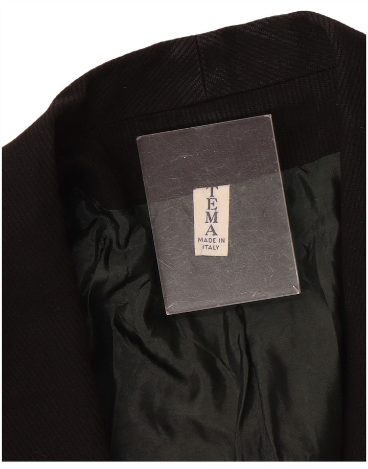 Vintage mujer crop open blazer chaqueta IT 48 XL negro