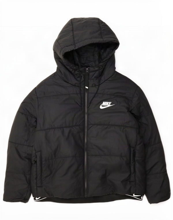 Nike Chaqueta acolchada con capucha Therma-Fit Graphic para mujer UK 40 XL Negro