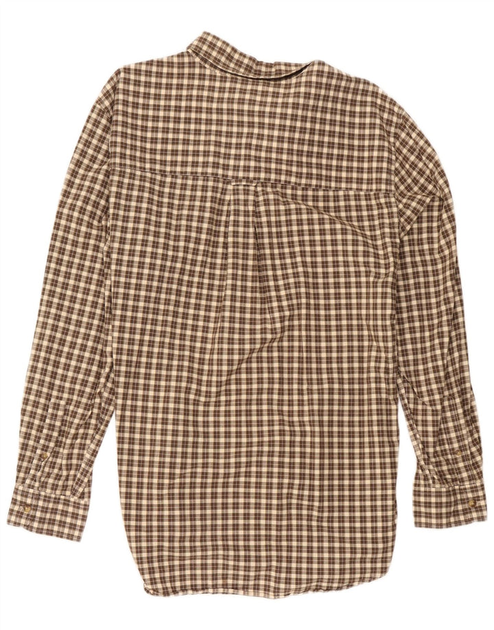 Chaps Camisa para hombre de algodón a cuadros marrón grande