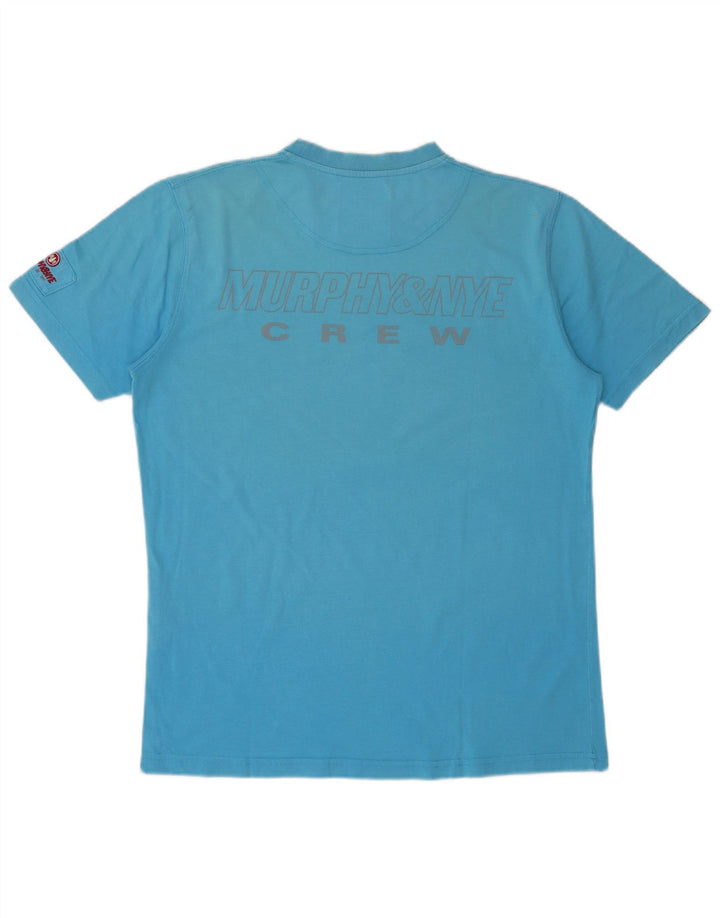 MURPHY & NYE Camiseta gráfica para hombre Top grande de algodón azul
