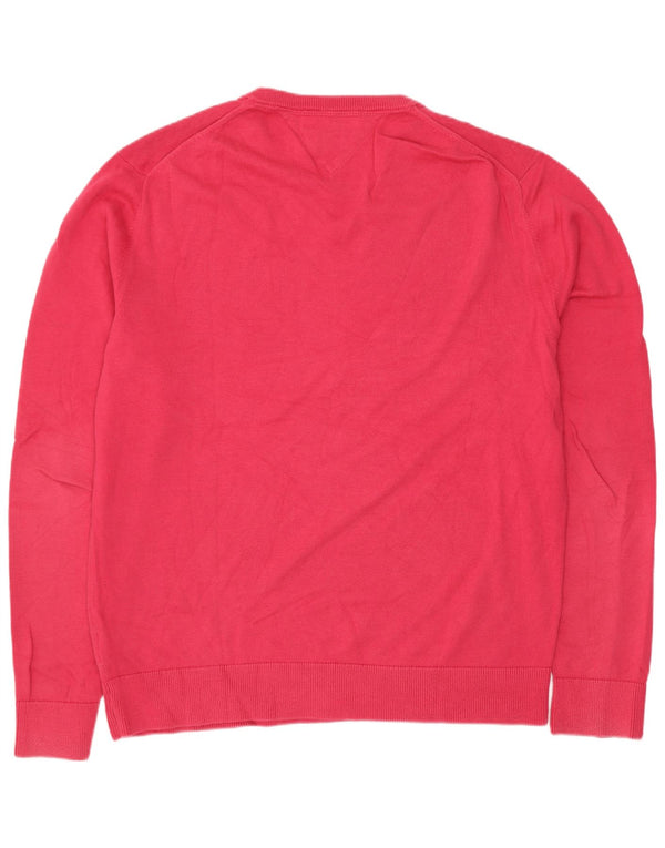 Tommy Hilfiger Jersey con Cuello en V para Hombre XL Algodón Rosa