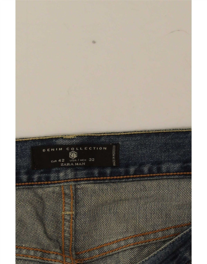 Zara Jeans ajustados desgastados para hombre EU 42 Large W32 L30 Azul