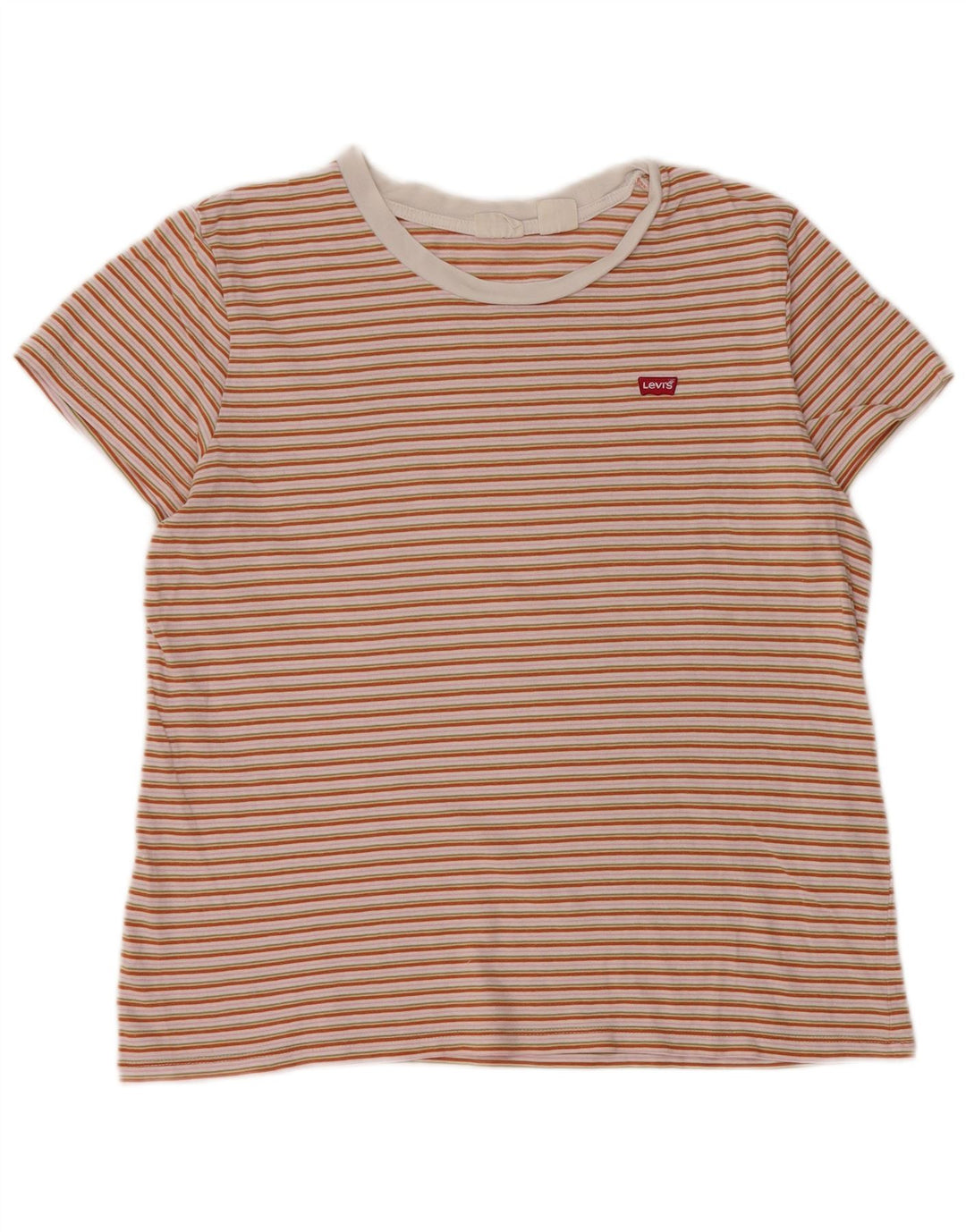 LEVI'S Camiseta para mujer Top UK 44 Medium Algodón a rayas multicolor
