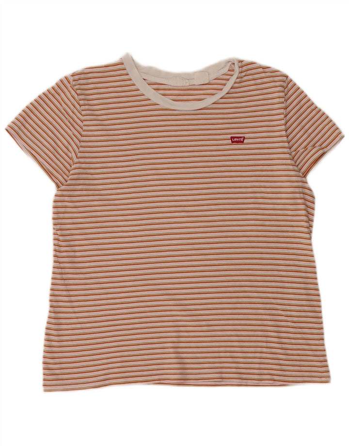 LEVI'S Camiseta para mujer Top UK 44 Medium Algodón a rayas multicolor
