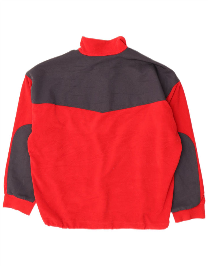 Think Pink Jersey De Forro Polar Con Cremallera Y Cuello Para Hombre Grande Rojo Colorblock Poliéster