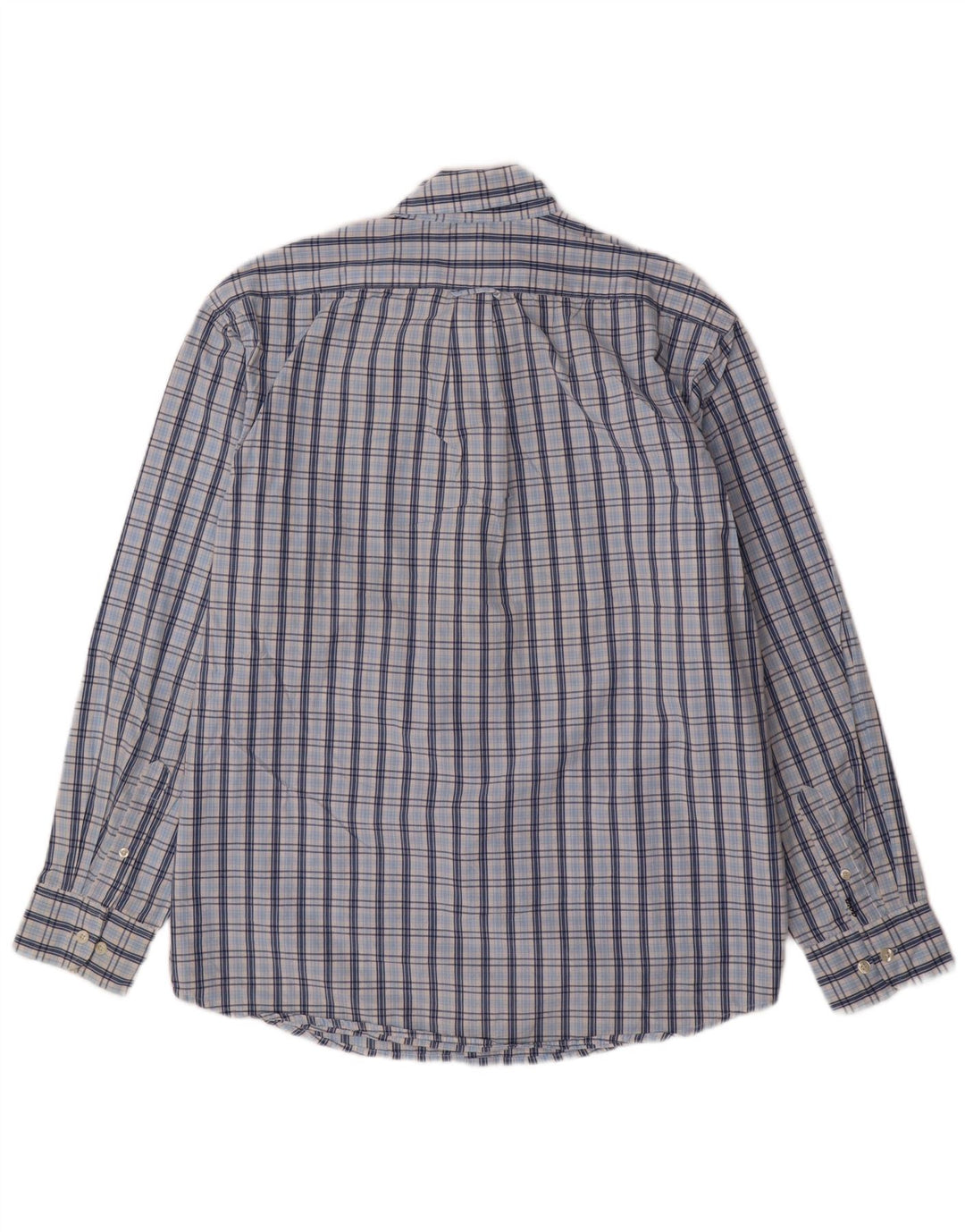 IZOD Camisa de hombre grande de algodón a cuadros azules
