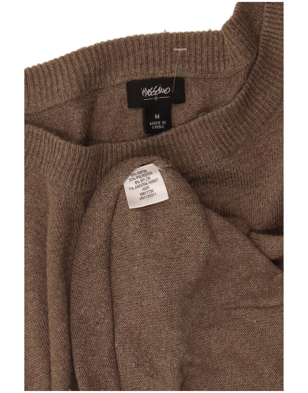 Mossimo - Jersey para mujer con cuello barco, talla 40, rayón marrón medio